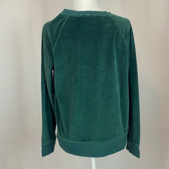 Land's End Velour Sweatshirt in Dark Green, Size M. - Picture 6 of 10
